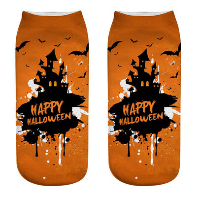 

New Funny Happy Halloween Socks 3D Printed Woman Socks Pumpkin Lantern Pattern Short Socks Party Supplies Harajuku Ankle Socks