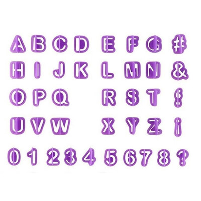

40 PCS Letter Digital Plastic Cookie Mold Fondant Cake Decoration Printing Mold Home Garden Kitchen Dining Bake Ware