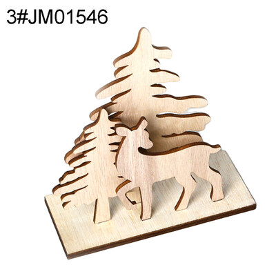 

Wooden Santa Claus Snowman Stand Crafts Table Ornament Christmas Party Supplies