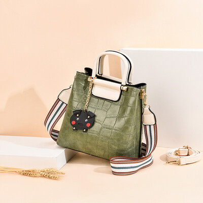 

Bucket bag ladies fallwinter stone texture ladies Joker handbag simple slung