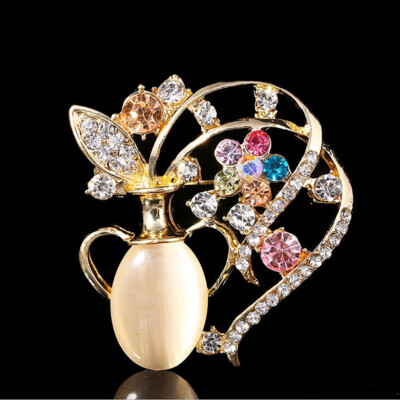 

New Sale Beige Crystal Rhinestones Zodiac Brooch Pins For Women