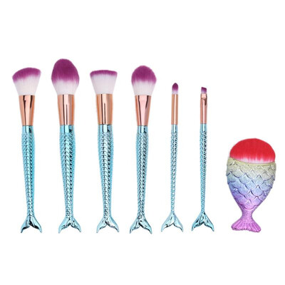 

7pcs Makeup Brush Set Big Fish Tail Foundation Powder Eyeshadow Brush