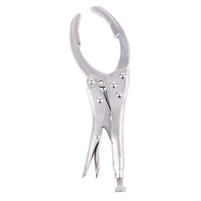 

1× Universal Oil Filter Pliers Remover Wrench Tool Vice Locking Grip Vise Silver