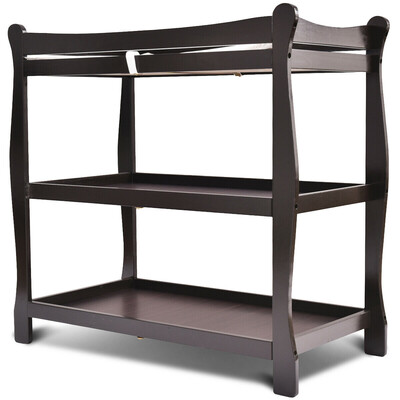 

Sleigh Style Baby Changing Table Infant Newborn Nursery Diaper Station-coffee