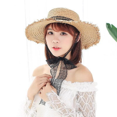 

Fashion Women Straw Hat Summer Spring Trip Caps Wide Brim Foldable Pearl Beach Breathable Sun Hats