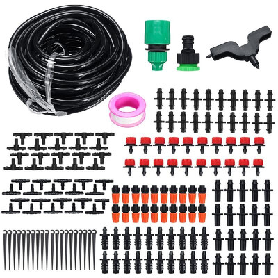 

Garden Patio Water Mister Air Misting Cooling Micro Irrigation System Sprinkler 25M&30 dripper-heads&Timer