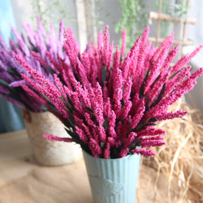 

Gobestart 12-Heads Artificial PE Lavender Fake Flower Wedding Bouquet Party Home Decor A