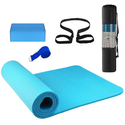 

3PCS Yoga Equipment Set Yoga Mat Yoga Blocks Stretching Strap Yoga Beginner Exercise Set with Mat Storage Pouch&Strap