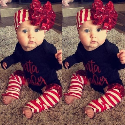 

Christmas Newborn Baby Girl Romper Jumpsuit Bodysuit Pants Leggings Outfit Set A