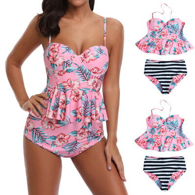 

Roseonmyhand Womens Floral Print Swimsuit Swimwear Bathing Monokini Push Up Padded Bikini