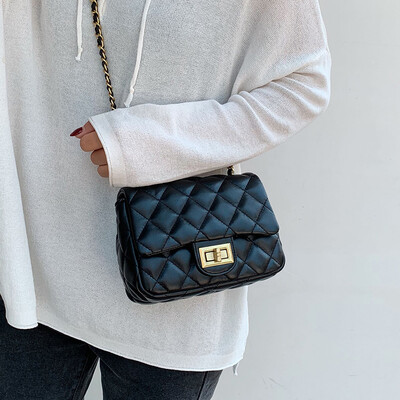

Small fragrance rhombic chain bag female 2019 Korean version of the new fashion single shoulder Messenger bag ins wild gas