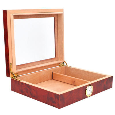 

Greensen Elegant Wood Grain Cedar Wood Cigar Humidor Box with Humidifier Hygrometer