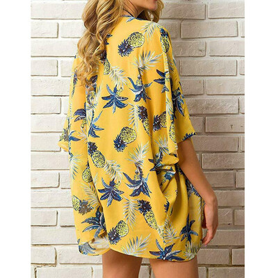 

Women Vintage Floral Chiffon Shawl Beach Bathing Suit Cardigan Bikini Swimwear Cover Up Kimono Dress Blouse Vest Shirt Coat Jacket