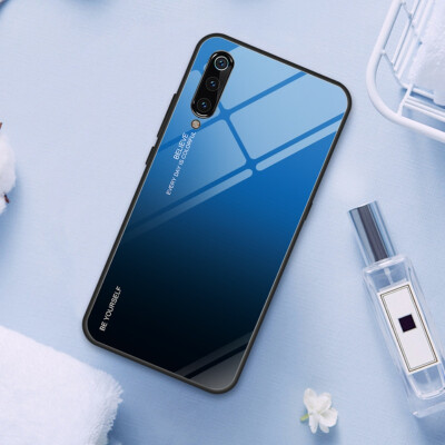 

For Xiaomi Mi 8 Tempered Glass Back Cover Phone Cases Gradient Tempered Glass Hard Phone Case TPU Bumper