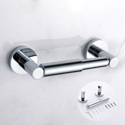 

Wall Mounted Round Chrome Bathroom Bar Toilet Roll Holder High Shine Polished