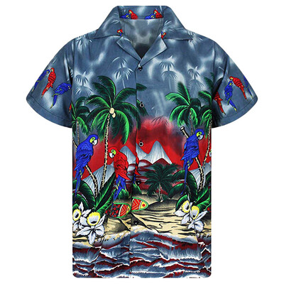 

Toponeto Mens Hawaiian Shirt Stag Beach Hawaiian Print Party Summer Holiday Fancy Blouse