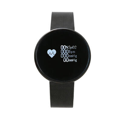 

1pc Blood Pressure Heart Rate Monitor Smart Tracker with Metal Watch Band