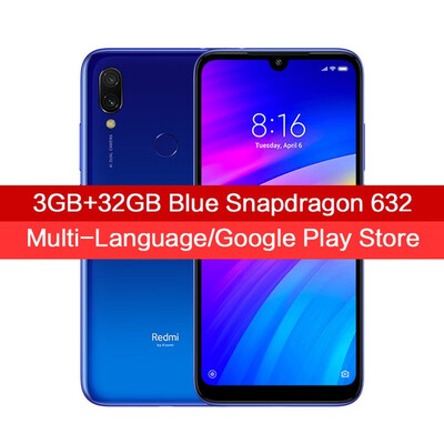 

Global Version Xiaomi Redmi 7 3GB 32GB Mobile Phone Snapdragon 632 Octa Core 12MP AI Dual Camera 626" HD Screen 4000mAh CE FCC