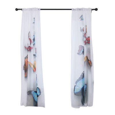 

Digital printing Style Curtains Butterfly Starry Palm Zebra Bamboo pattern Window Screening Home Curtains For Door Living Room