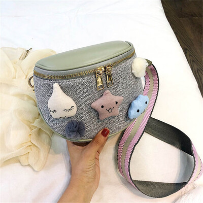 

Tailored Women Beach Straw Bucket Bag Cartoon Bag Messenger Bag
