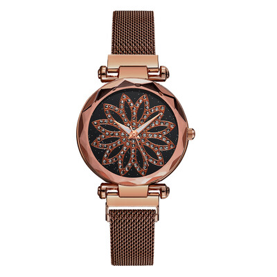 

Relogio Feminino Gold Watch Women Fashion Stainless Steel Flower Dial Quartz Wrist Watch Ladies Luxury Female Clock Montre Femme