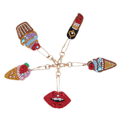 

5pcs DIY Ice Cream Full Drill Special Shaped Diamond Painting Keychain Gift