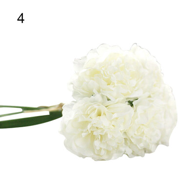 

1 Bouquet 5 Pcs Artificial Flower Fake Peony Wedding Bridal Party Shop Decor