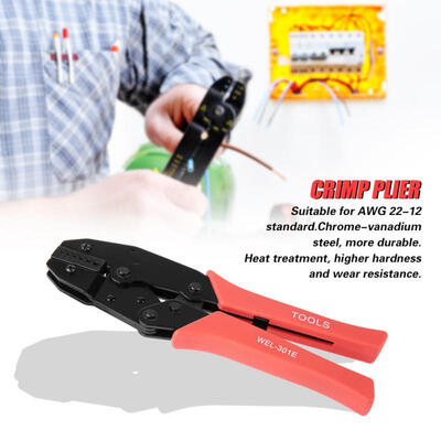 

Greensen Ratchet Bare Terminals Crimp Plier Hand Cable Stripper Wire Crimping Tool AWG 22-12