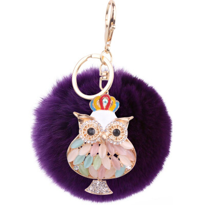 

Rex rabbit hair owl bag plush hair ball mobile phone pendant small gift jewelry