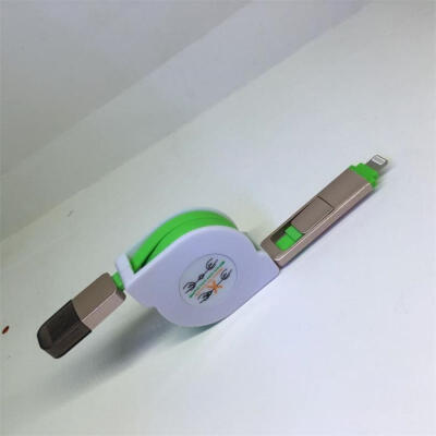 

Universal 2-in-1 USB To Micro USB 8 Pin Lightning Scalable Charging Cable Telescopic Data Cord For IPhone Android Phones-1m