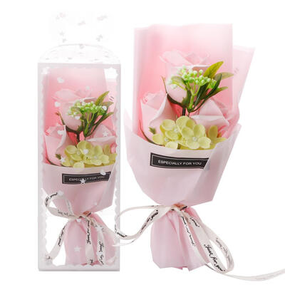 

3pcs Preserved Rose Soap Flower Small Bouquet Gift Box Mothers Day Gifts