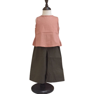 

Little-Seven Baby 2019 Tide Fan Girls Linen Cotton vest Loose Wide Leg Pants 6669