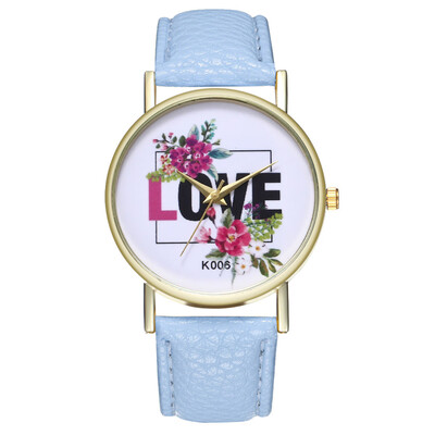 

Lady watch Airplane flying heart pattern Woman Fashion Love Leather Band Analog Quartz Round WristWatch reloj mujer relojes &Ff
