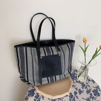 

Senior sense of foreign style womens bags retro canvas bags new 2019 large tote bag handbag shoulder bag