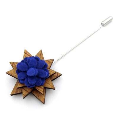 

Wooden Wood Lapel Flower Boutonniere Corsage Stick Brooch Pin Handmade Mens Gift