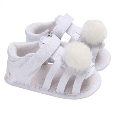 

Hair Ball Cute Baby Sandals Summer Breathable Cotton Baby Girl Sandals Fashion Baby Shoes Soft Baby Girl Beach Sandals