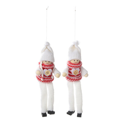 

2Pcs Christmas Plush Toy Long Leg Gnome Doll Hanging Pendant Tree Home Ornament