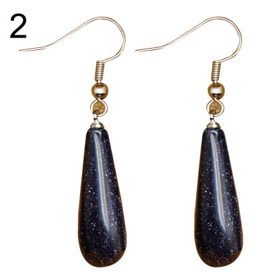 

Vintage Water Drop Shape Stone Dangle Women Hook Earrings Party Jewelry Gift