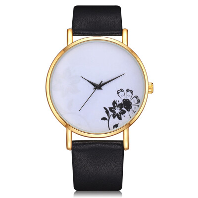 

Top Sale Womens Watches Flower Dial Ladies Quartz Wristwatch Fallow Leather Strap Clock Fashion Dress Zegarek Damski