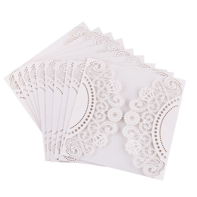 

White 10pcs Vertical Laser Cut Butterfly Invitations Cards Kits for Wedding Bridal Shower Birthday Anniversary Party