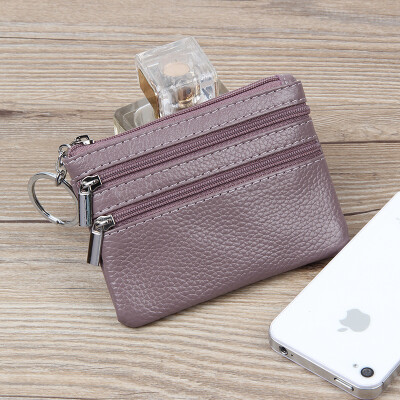 

Factory direct new leather short wallet ladies leather zipper purse mini wallet coin bag