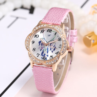 

Herasan Khorasan new ladies flower head belt watch Personality feather quartz watch one generation