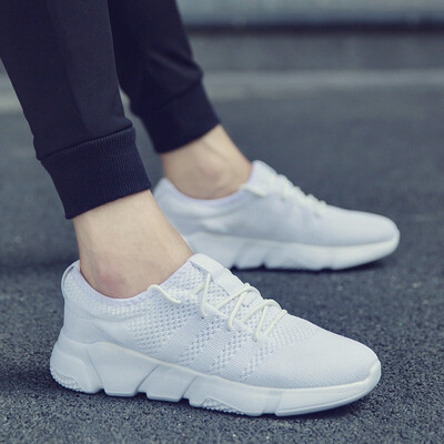 

Autumn mens shoes mens Korean version of the trend of casual shoes students breathable sports running shoes wild fly woven mesh shoes