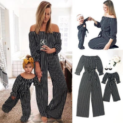 

UK Family Clothes Mother & Daughter Matching Mom Women Casual Jumpsuit Outfits