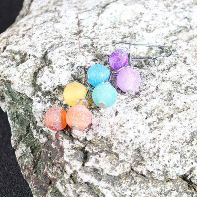 

Fashion Rainbow Round Natural Stone For Women Vintage Bead Jewelry Long Drop Colorful Dangle Earrings Gifts