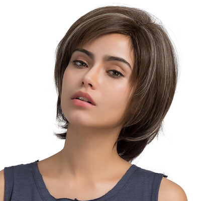 

〖Follure〗Natural Light Brown Straight Short Hair Wigs Short Womens Fashion Wig New