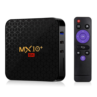 

MX10 Intelligent STB Set Top Box 6K Wifi Media Player TV Receiver Network TV Set-top Box Android 9 ALLWINNER H6 4096 2160 4GB R