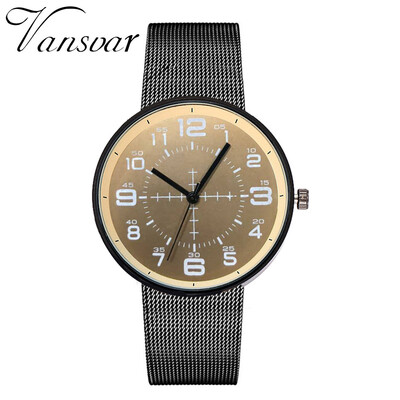 

Gobestart VANSVAR Casual Quartz Stainless Steel Band Newv Strap Watch Analog Wrist Watch