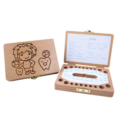 

〖Follure〗Kids Boy&Girl Tooth Box Wood Storage Organizer Baby Save Milk Teeth Collecting