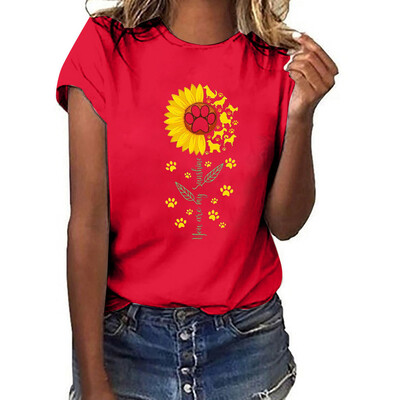 

Starmoon Women Summer Printing Pockets Short Sleeve Shirt Casual Tunic Tops Blouse
